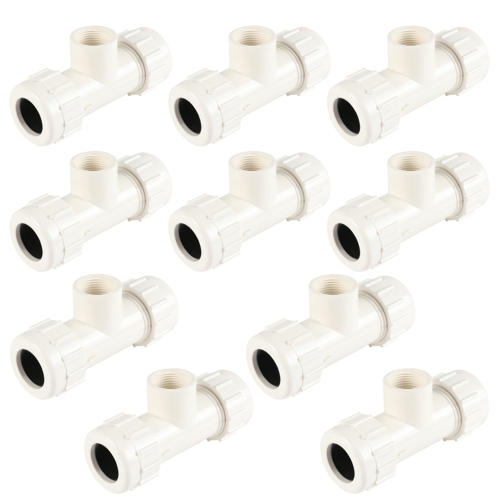 PVC SCH 40 Reducing Compression Tee (GASKET x GASKET x FIPT) - Pick Size to Add