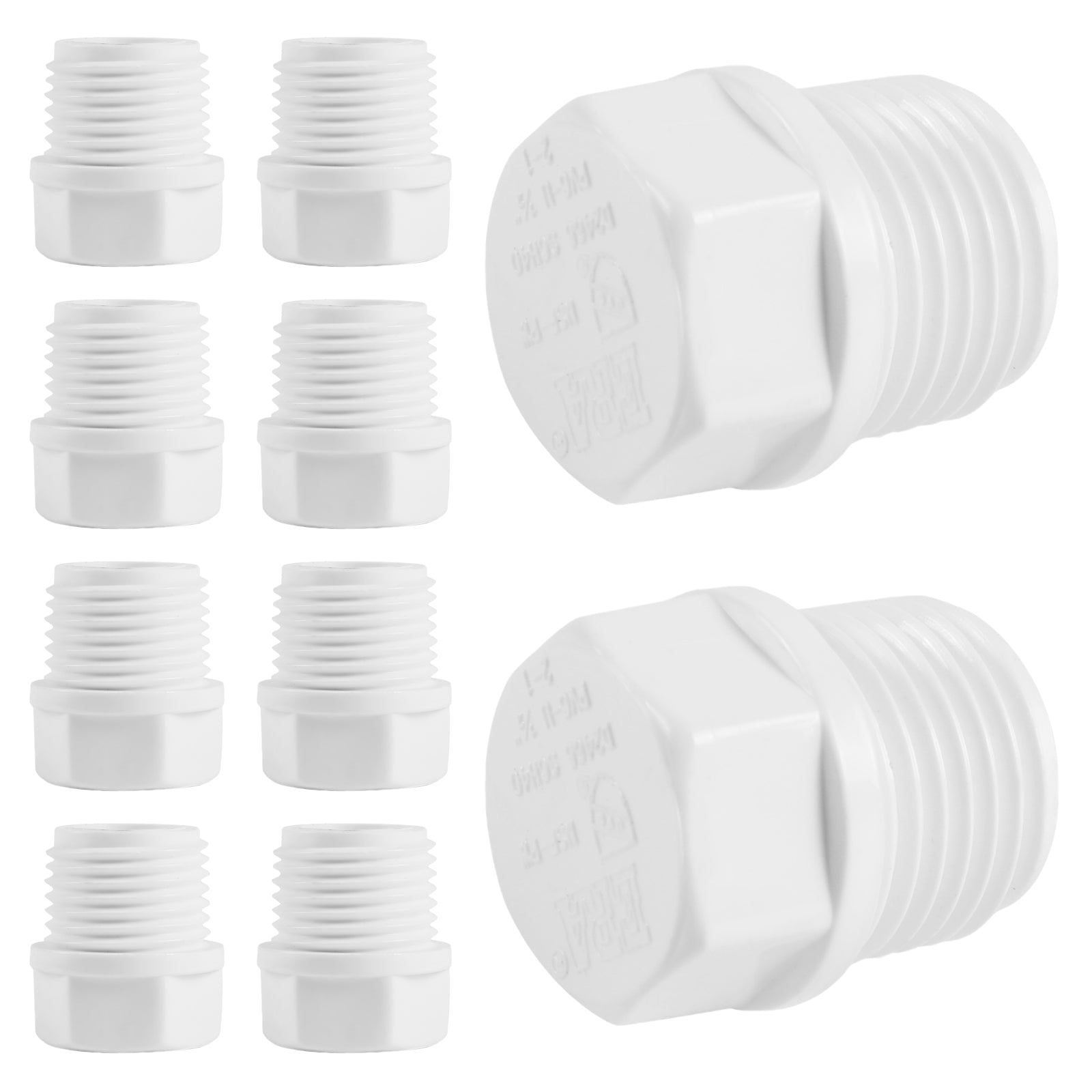 pvc sch 40 male thread plug pick size to add 5