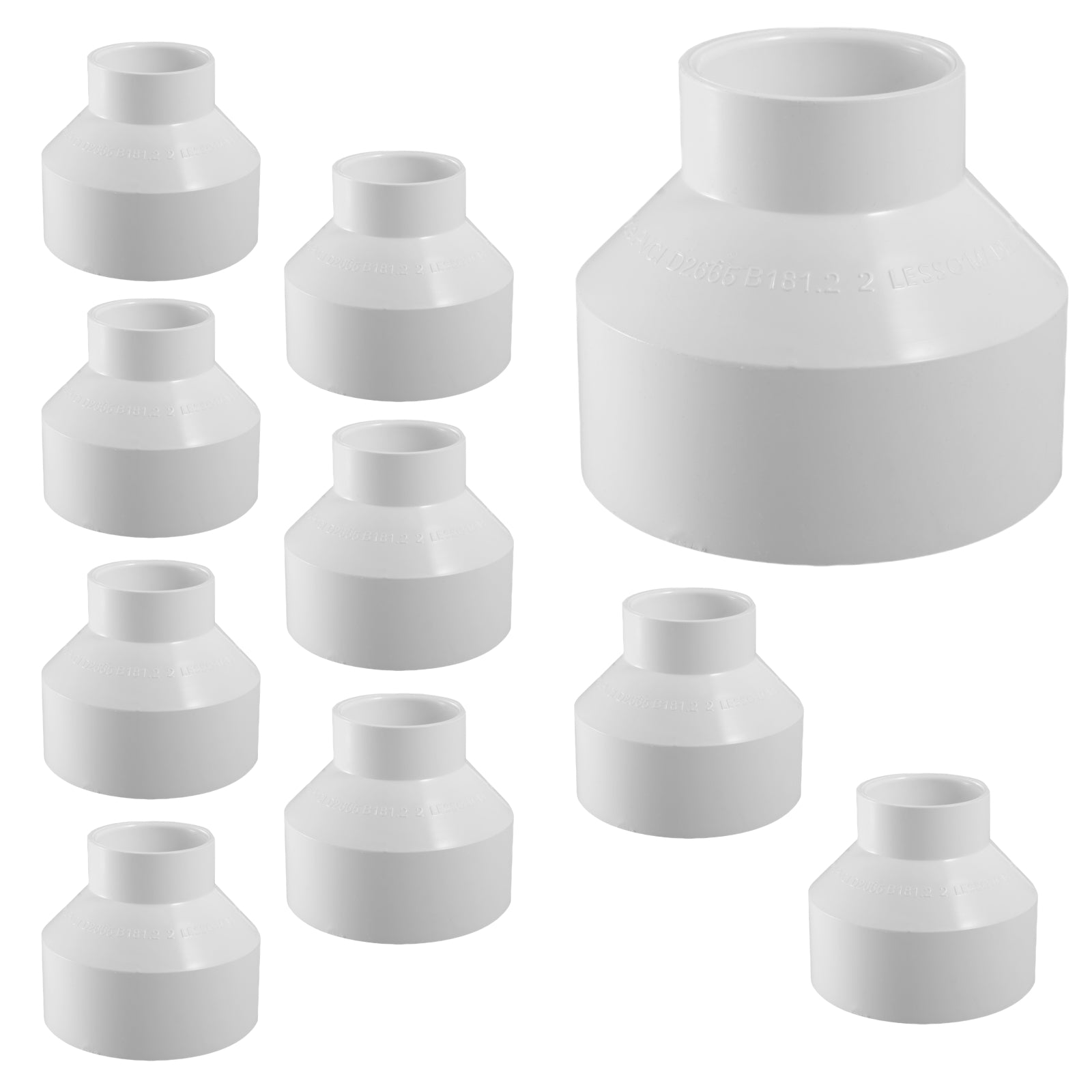 PVC DWV Redcuer Coupling (HubxHub) - Pick Size to Add