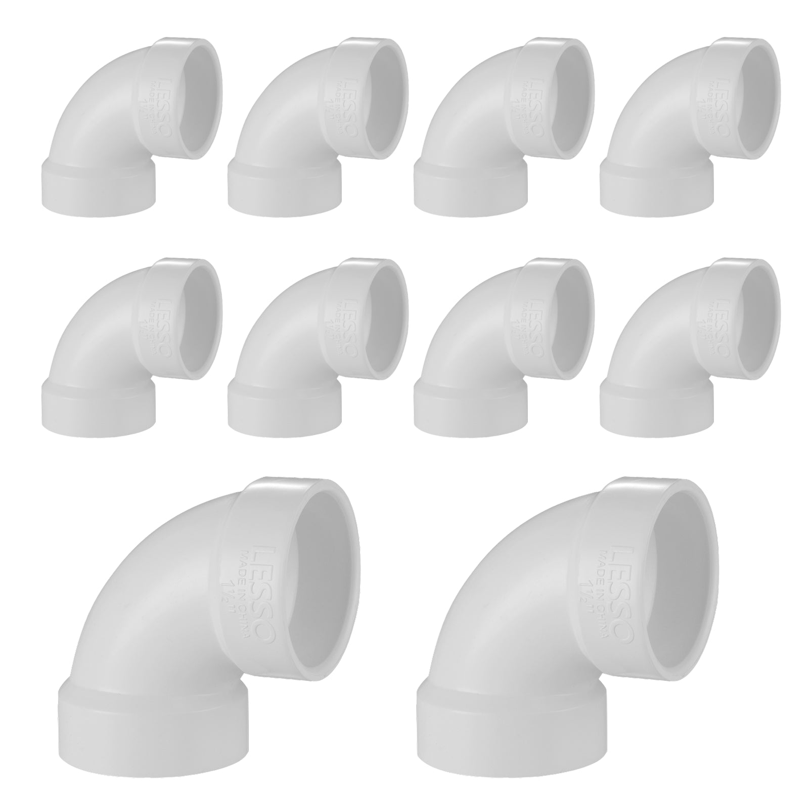 PVC DWV 1/4 Bend Short Turn Elbows H x H (90°) - Pick Size to Add