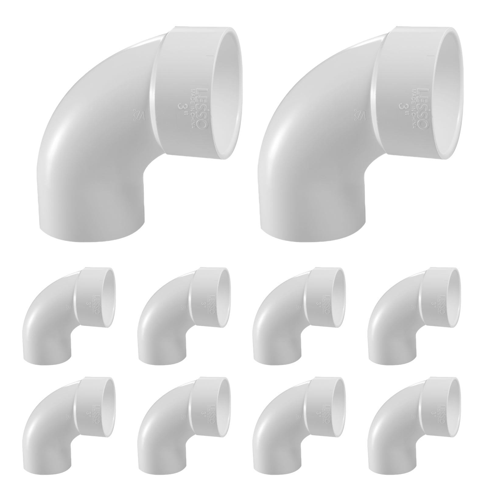 PVC DWV 90° Street Elbow (SPG x HUB) - Pick Size to Add