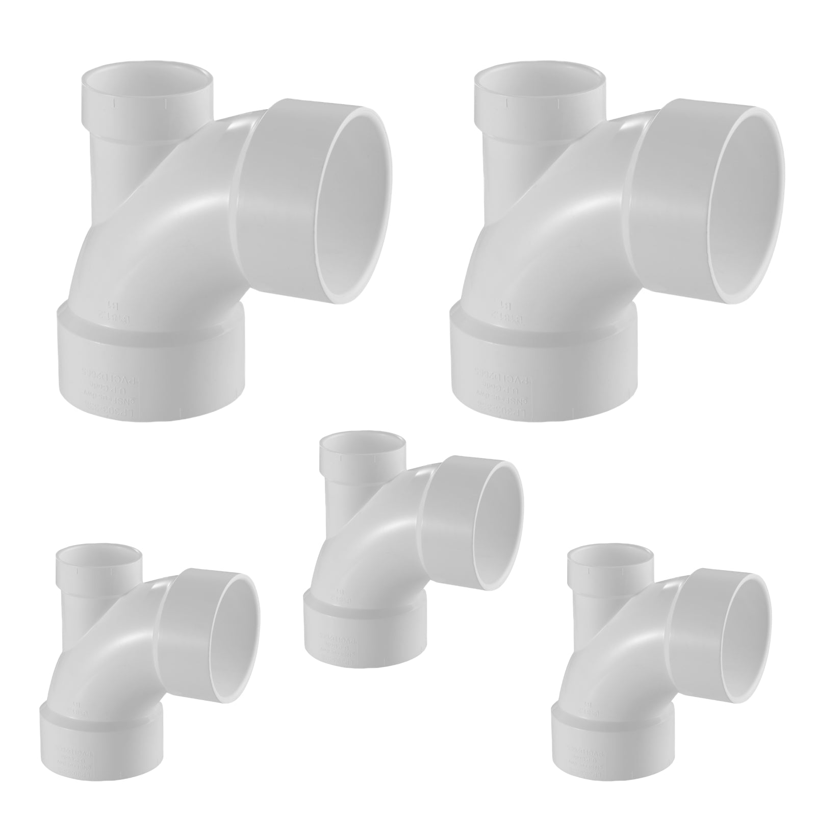 PVC DWV 1/4 Bend w/ Low Heel Inlet (H x H x H) - Pick Size to Add