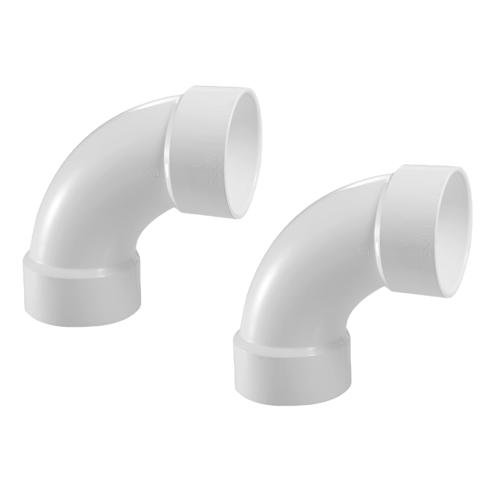 PVC DWV 90° Long Sweep Elbow (HUB x HUB) - Pick Size to Add