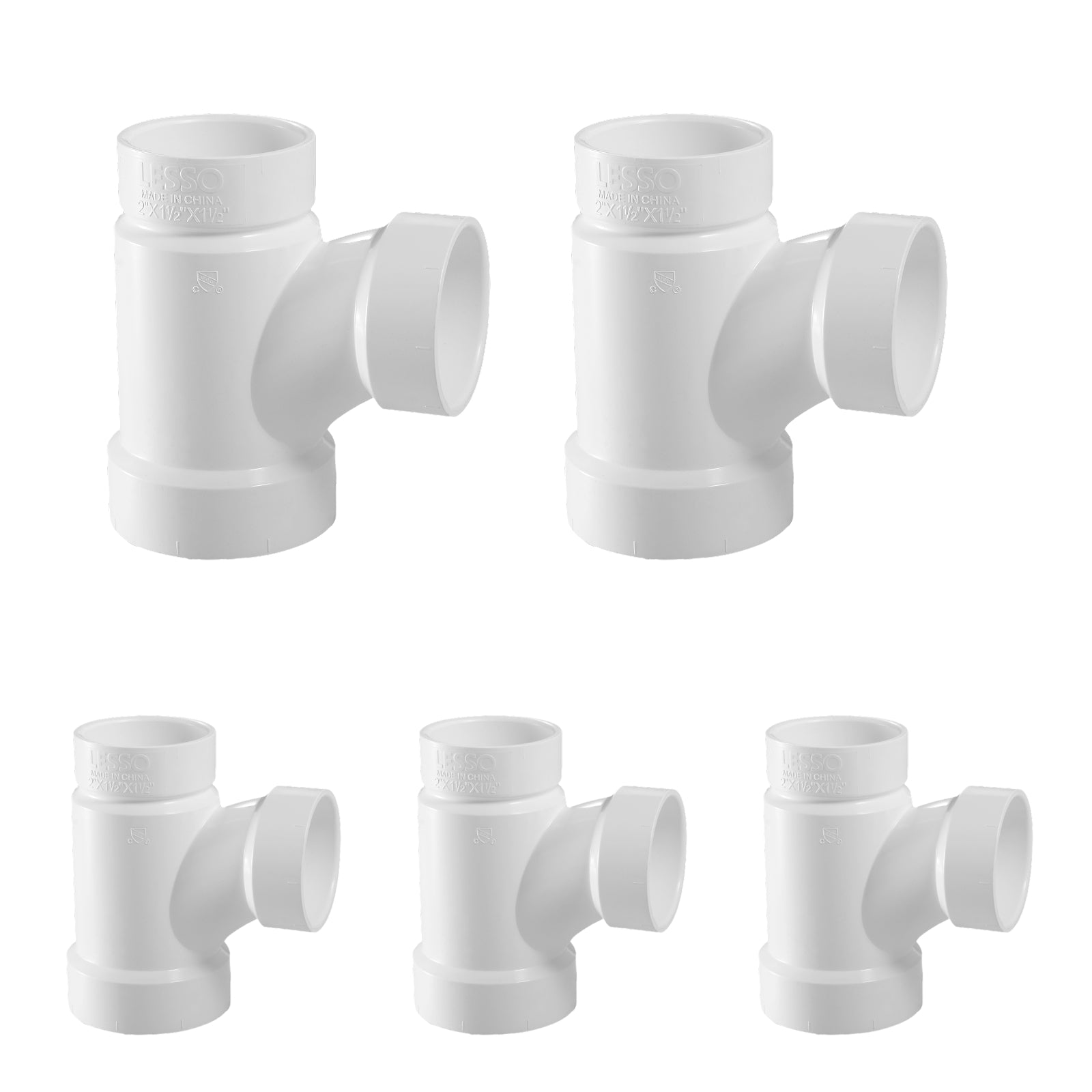 PVC DWV Reducing Sanitary Tees (H x H x H) - Pick Size to Add