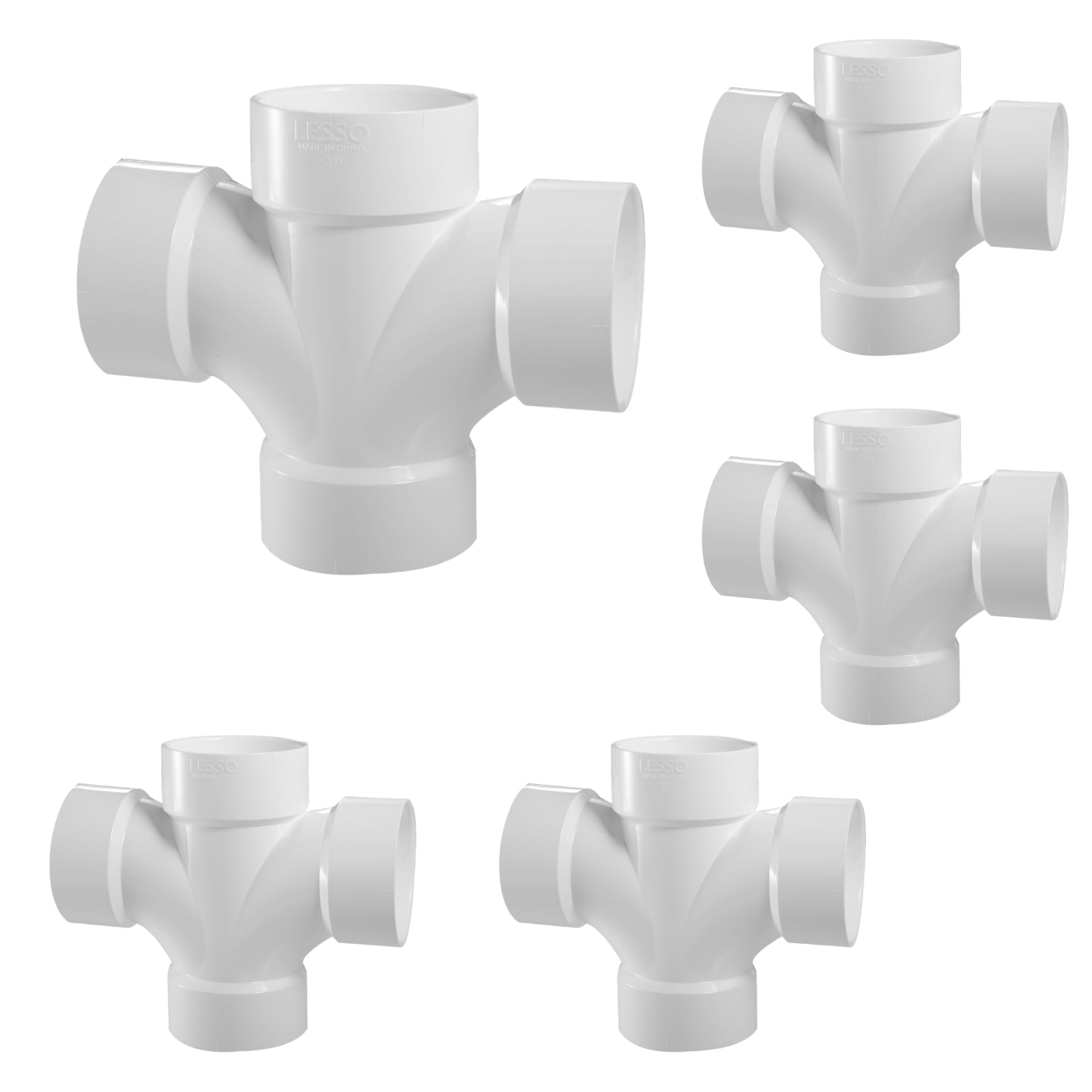 PVC DWV Double Sanitary Tee (ALL HUB) - Pick Size to Add