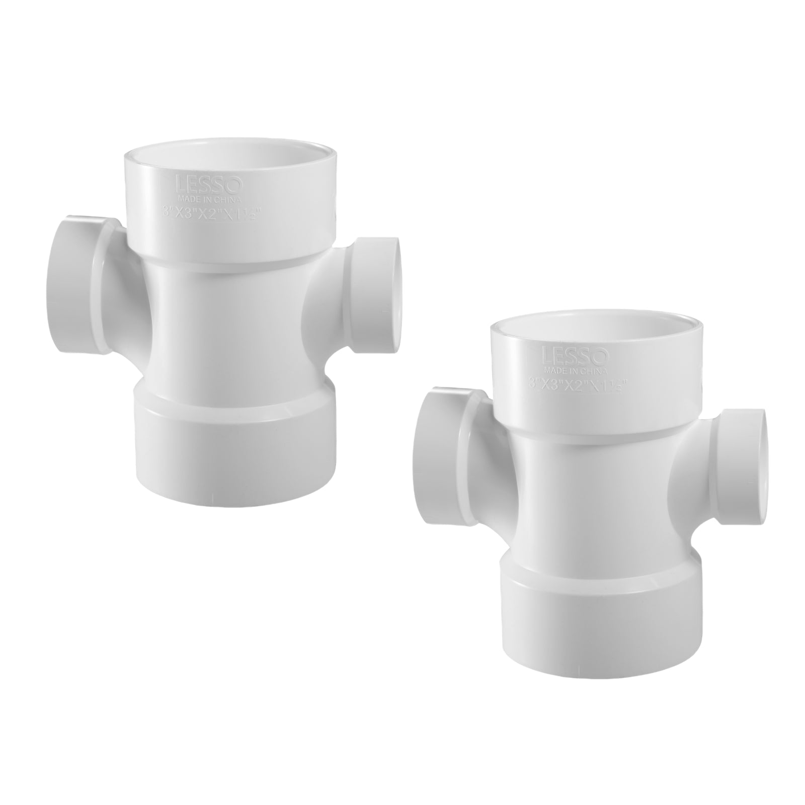 PVC DWV Double Sanitary Tee - Pick Size to Add