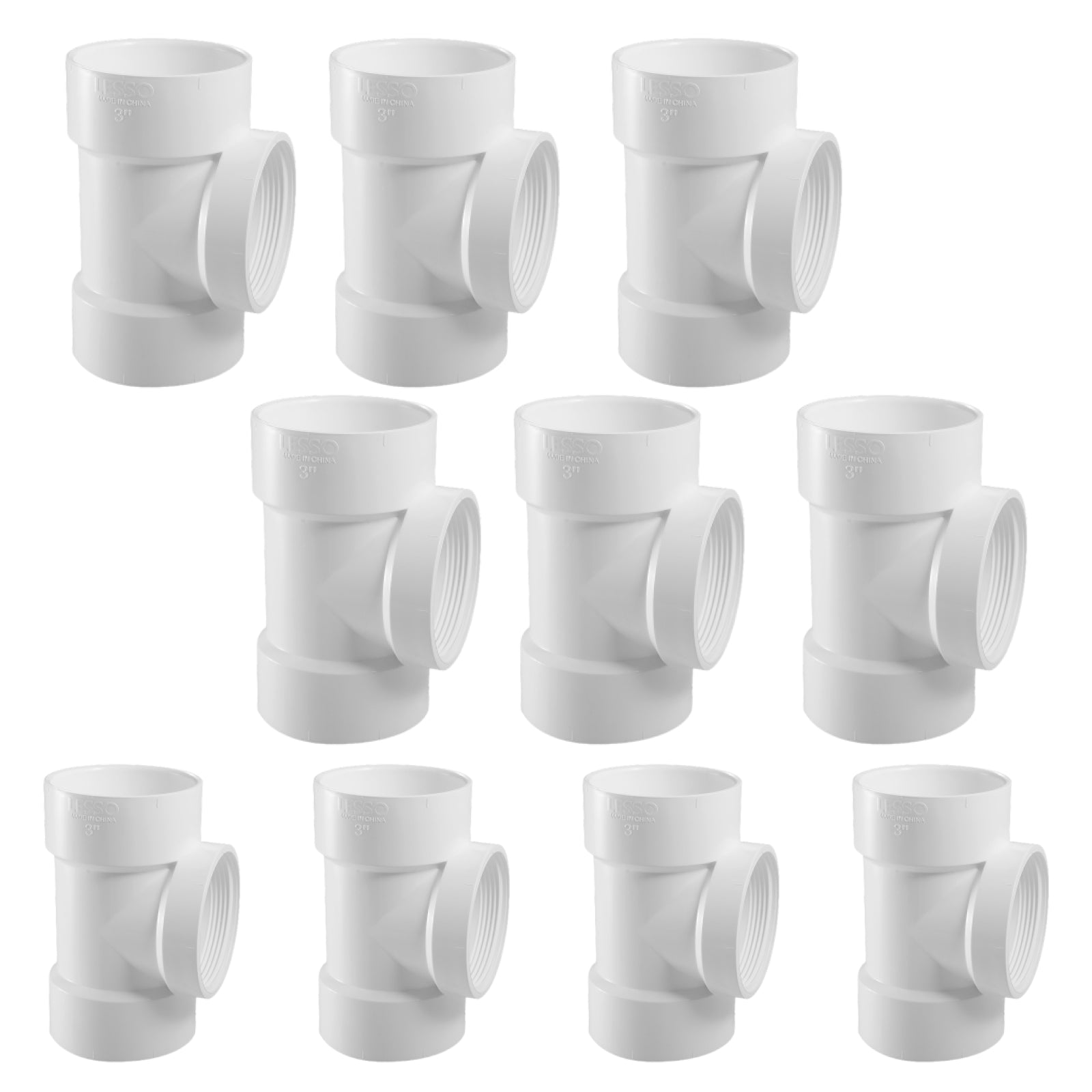 PVC DWV Flush Cleanout Tees (H x H x FPT) - Pick Size to Add