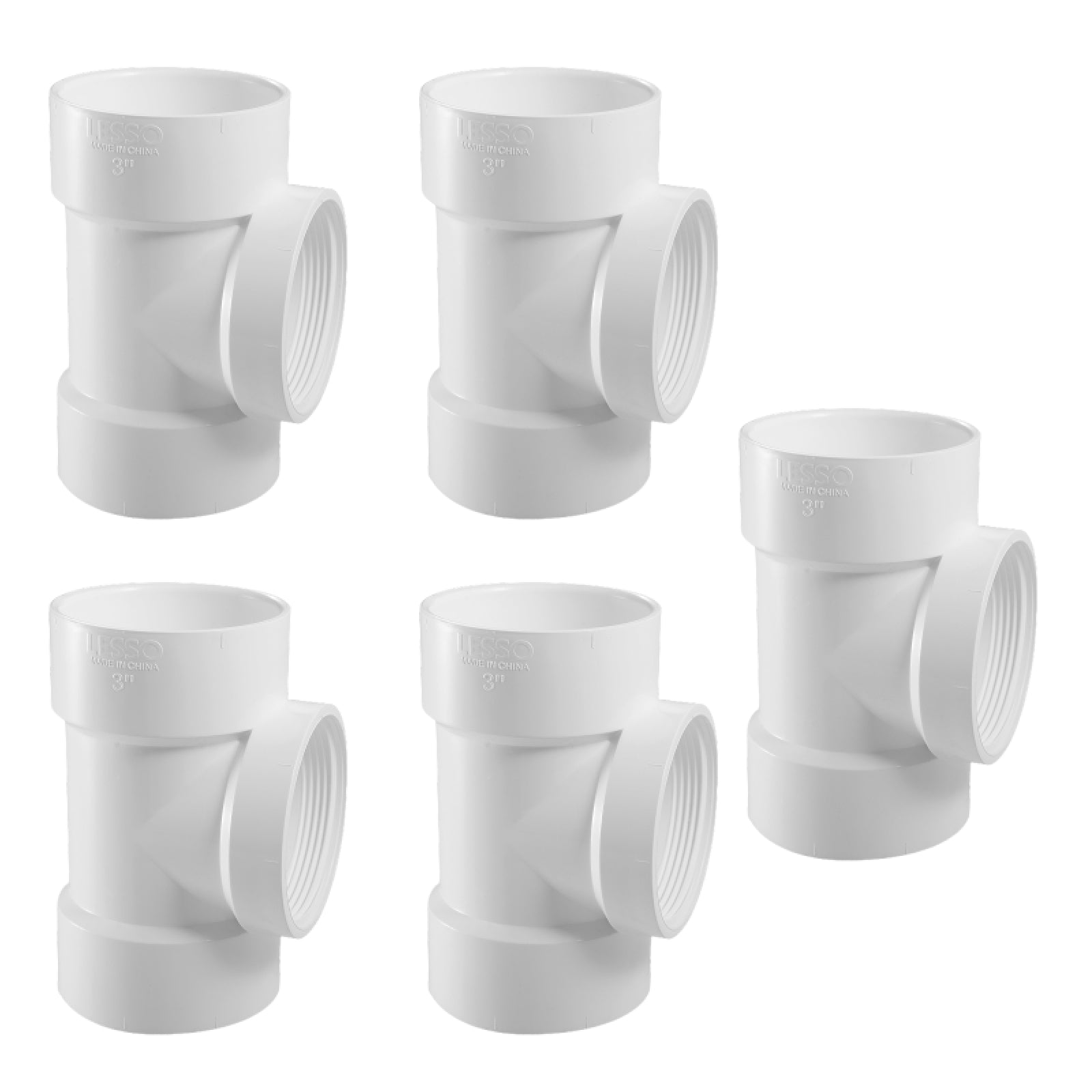 PVC DWV Flush Cleanout Tees (H x H x FPT) - Pick Size to Add
