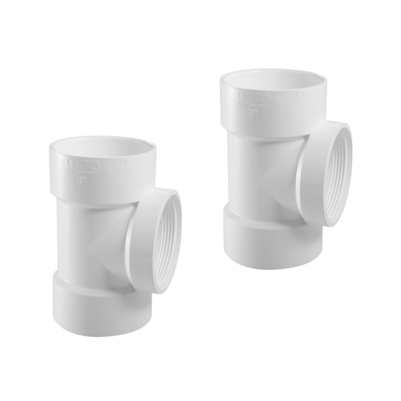 PVC DWV Flush Cleanout Tee W / Plug (H x H x FPT) - Pick Size to Add