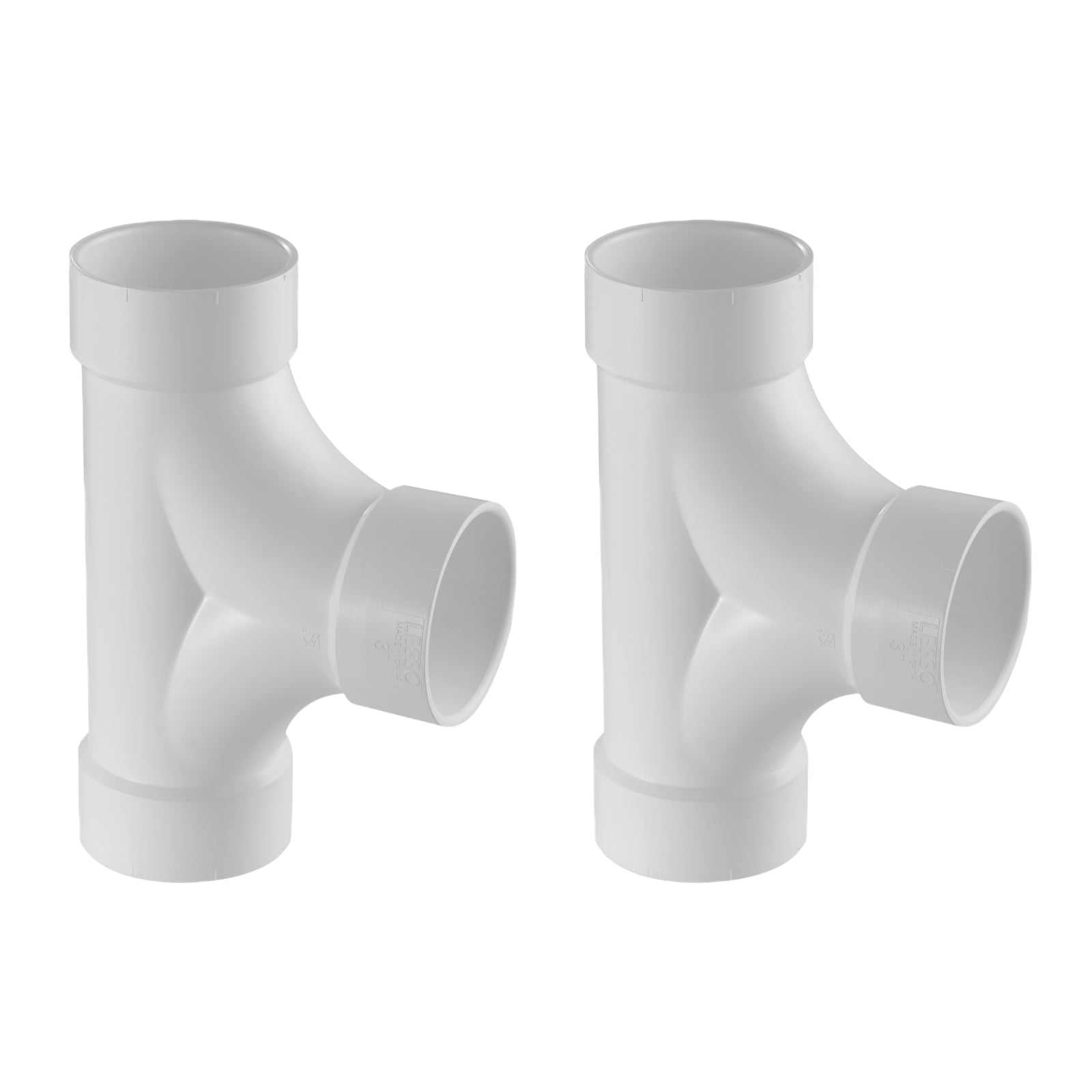 PVC DWV 2-Way Cleanout Tee (HUB x HUB x HUB) - Pick Size to Add