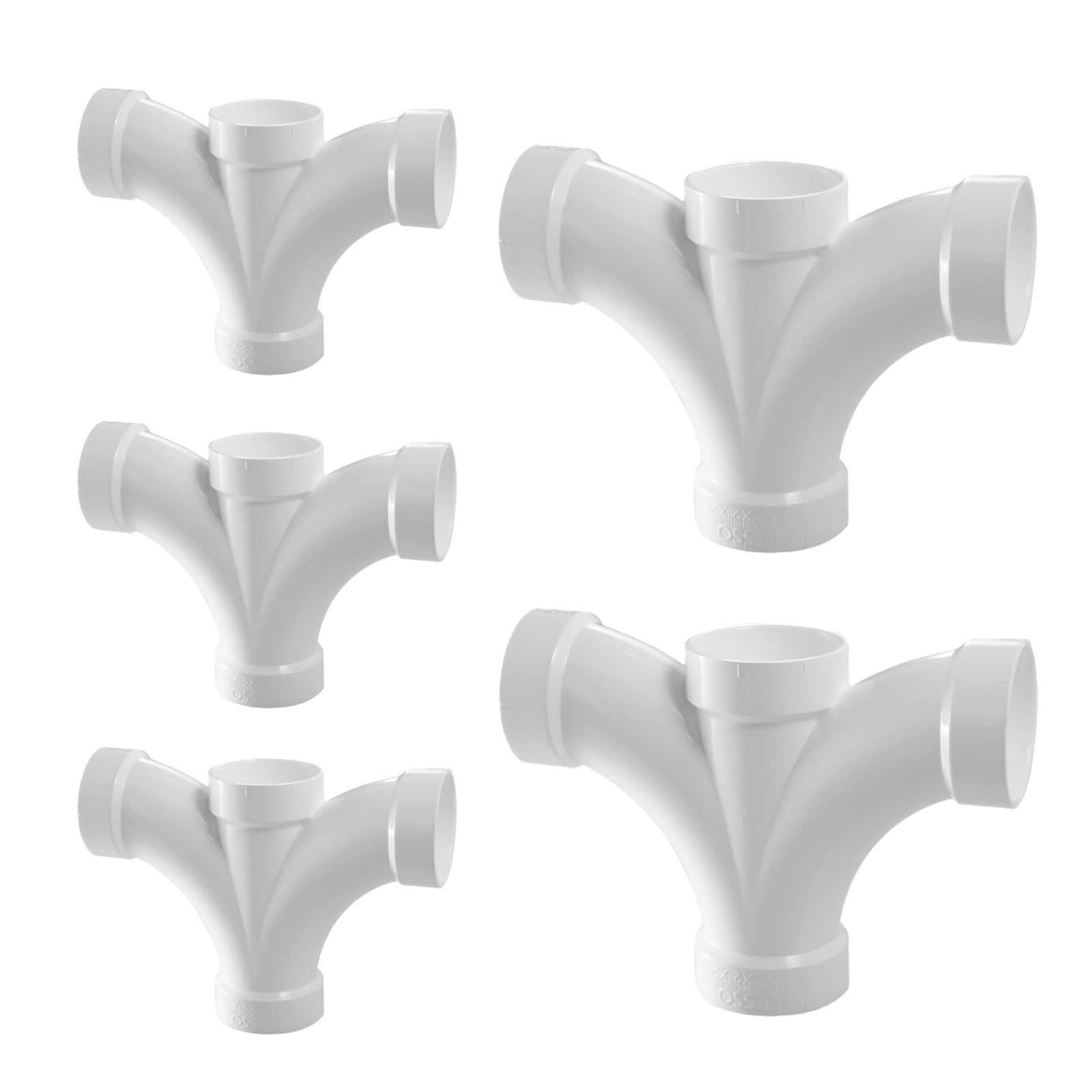 PVC DWV Reducing Double Fixture Fitting (ALL HUB) - Pick Size to Add