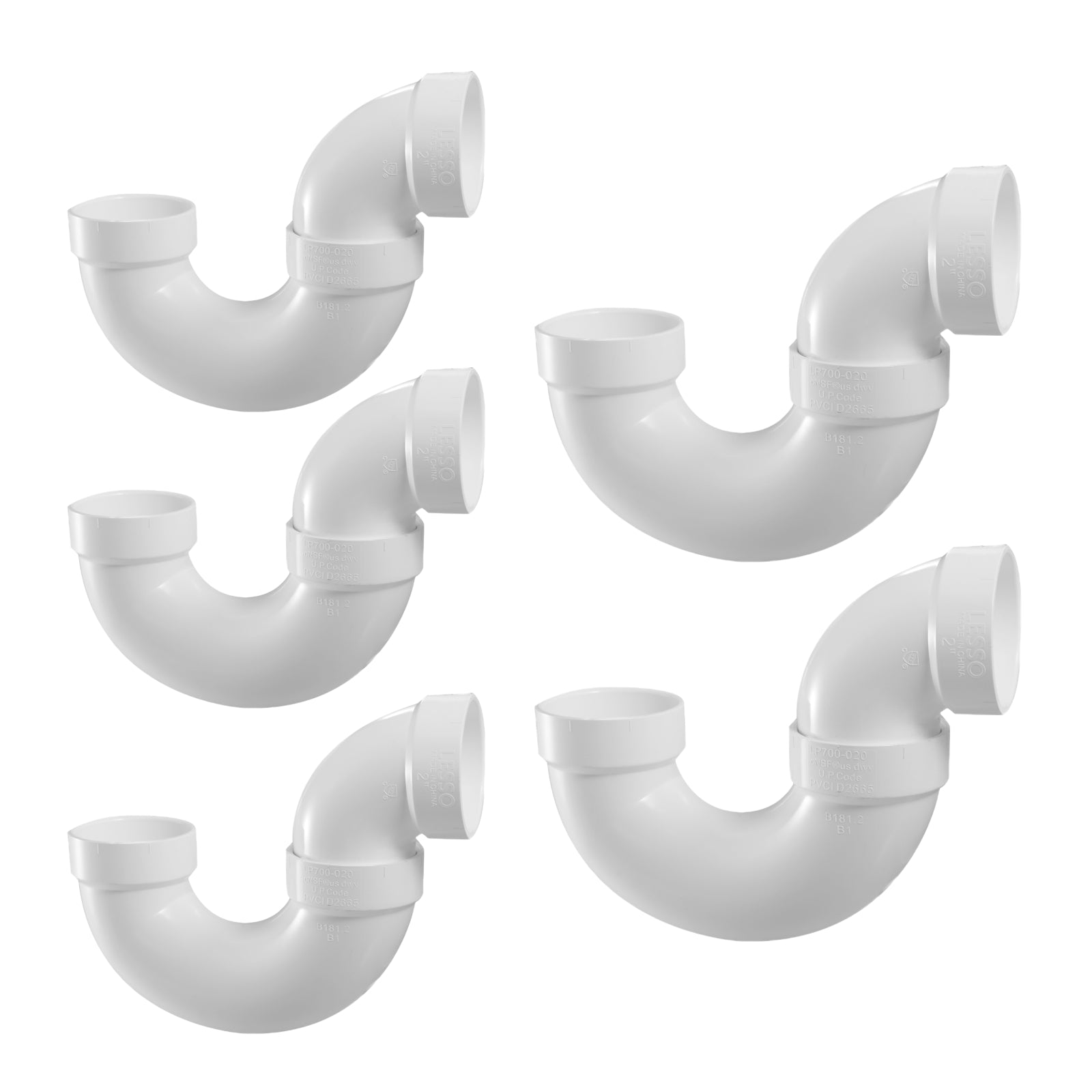 PVC DWV Low Profile P-Trap (HUB x HUB) - Pick Size to Add