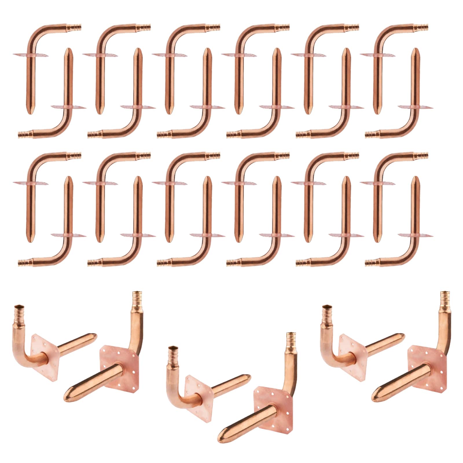 pex crimp copper stub with wall flange 10