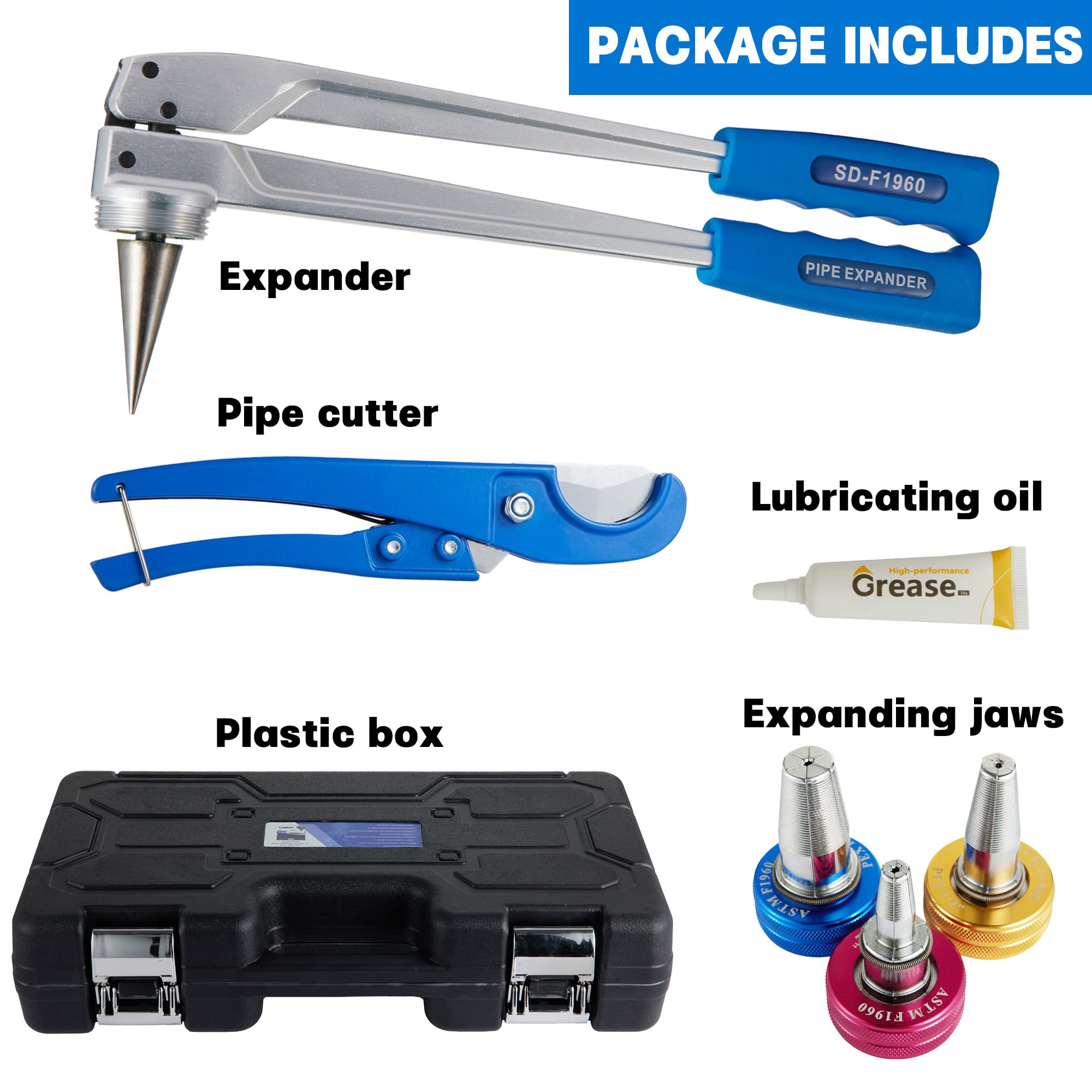 expansion tool kit w/color coded expander heads (hk-888)