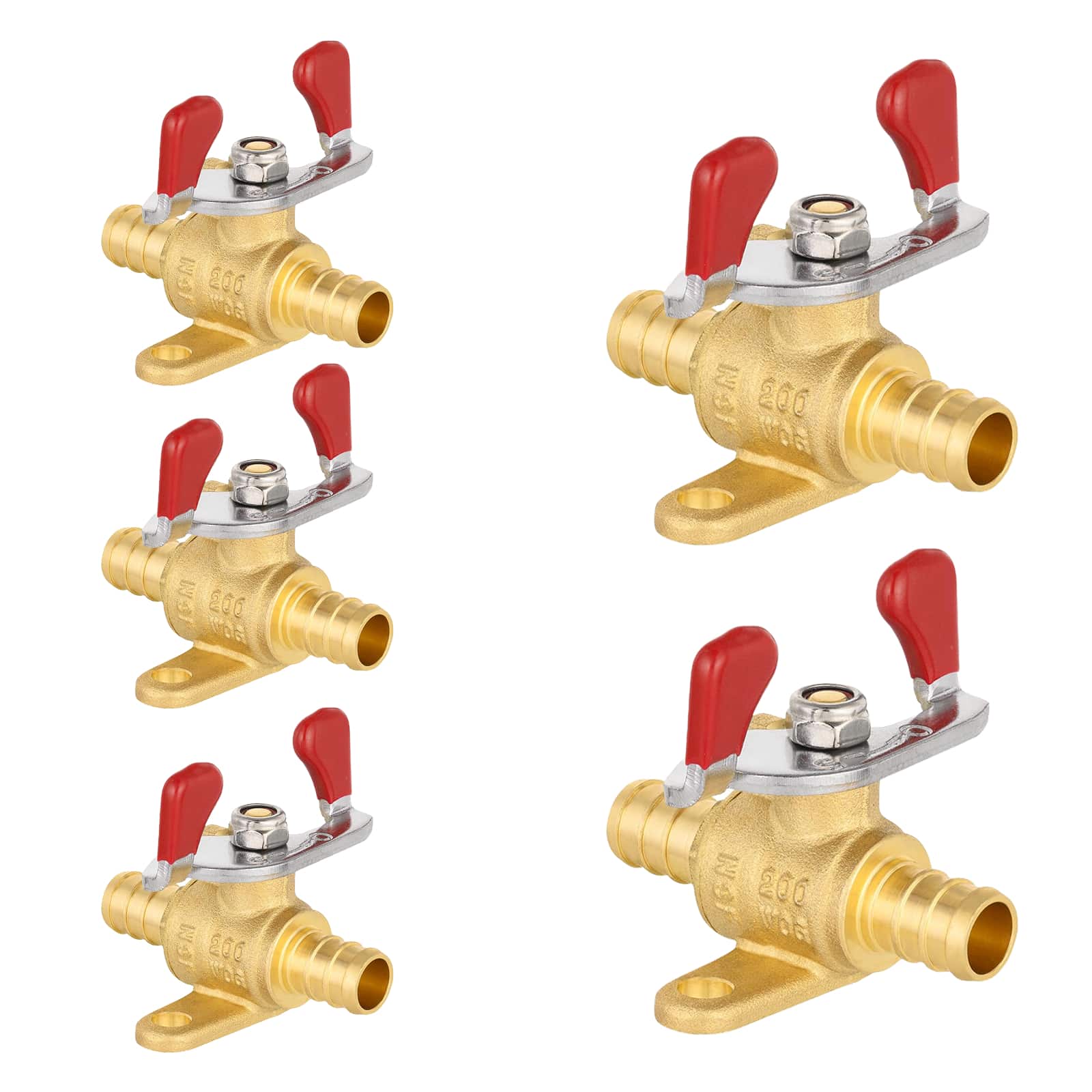 pex crimp drop ear butterfly ball valve lead free 6