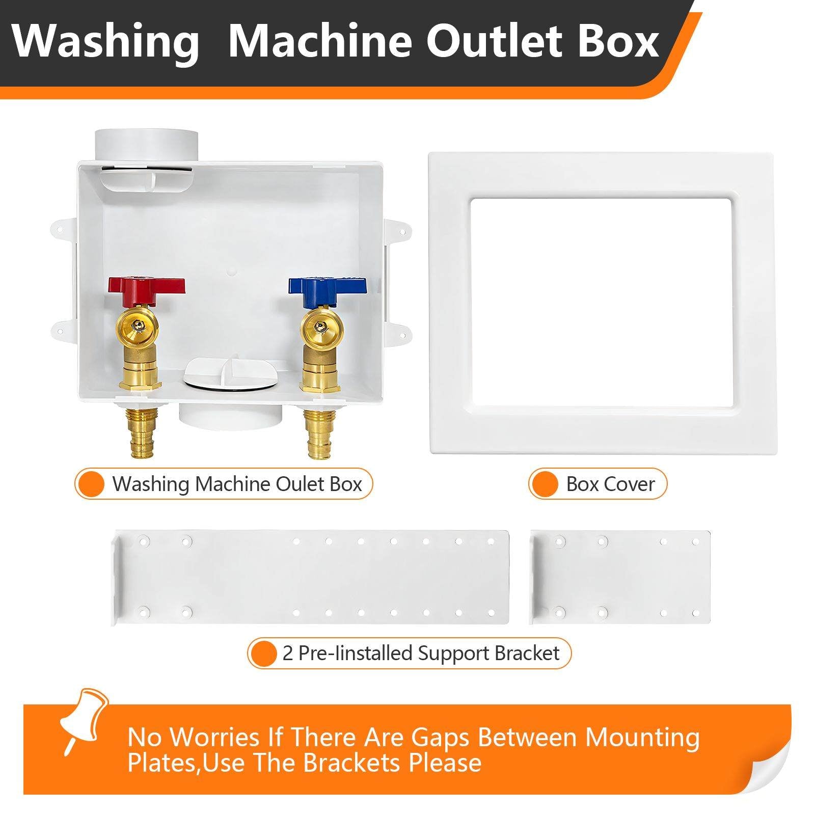 pex expansion f1960 inlet washing machine outlet box with center drain 6