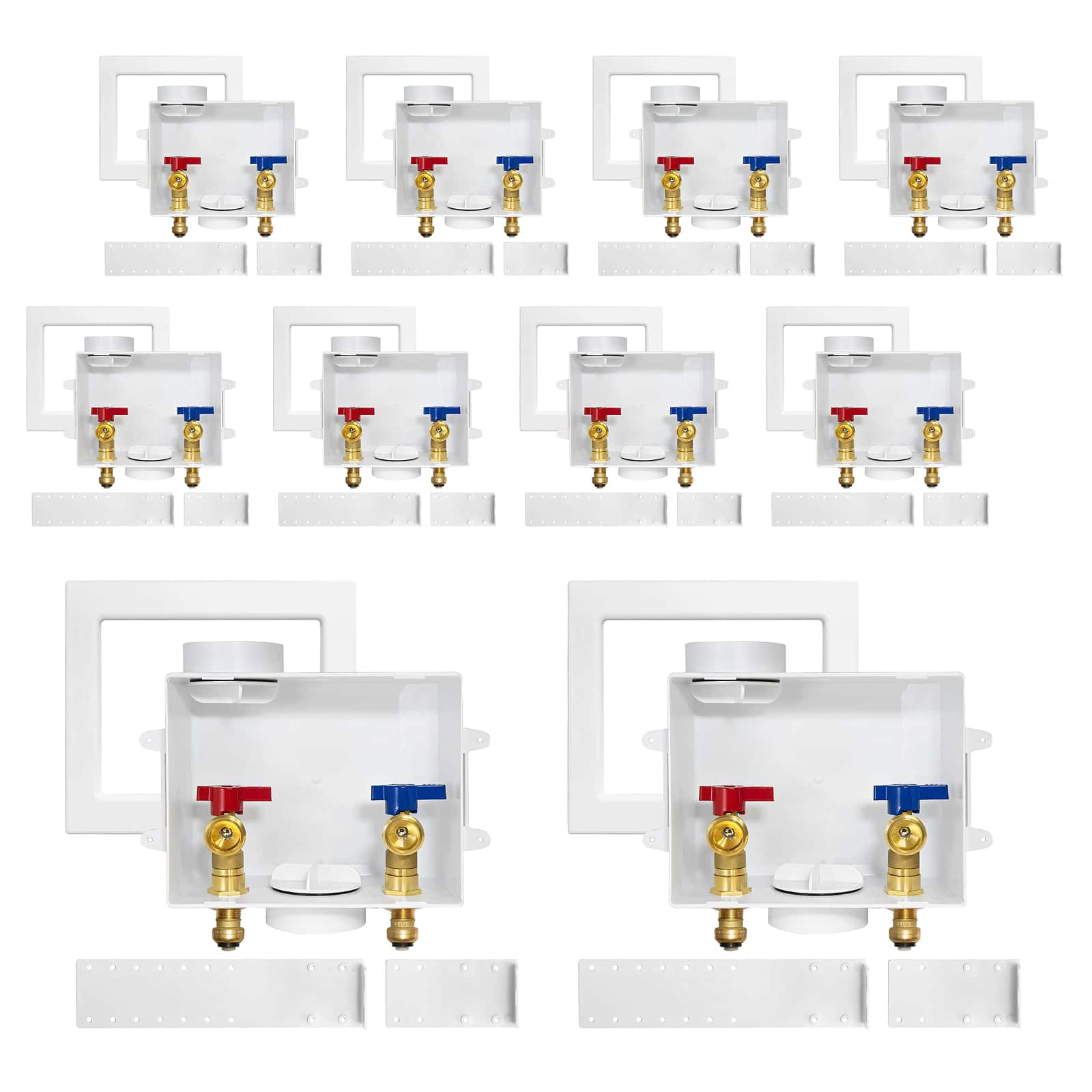 push fit inlet washing machine outlet box with center drain 14