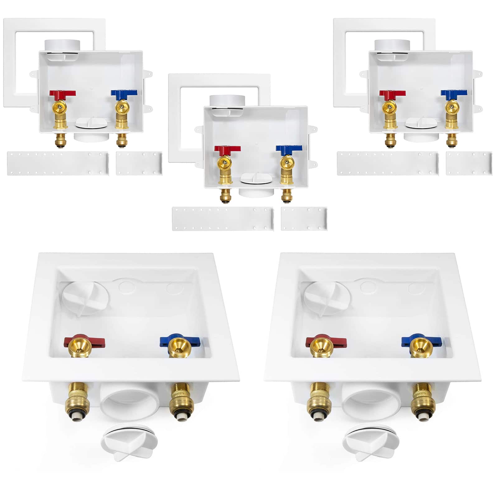 push fit inlet washing machine outlet box with center drain 13