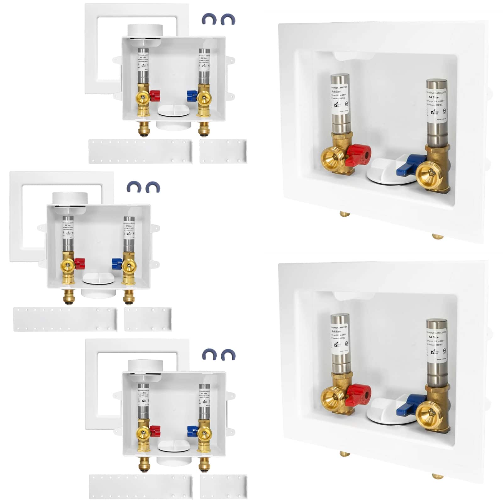 push fit inlet washing machine outlet box with center drain 17