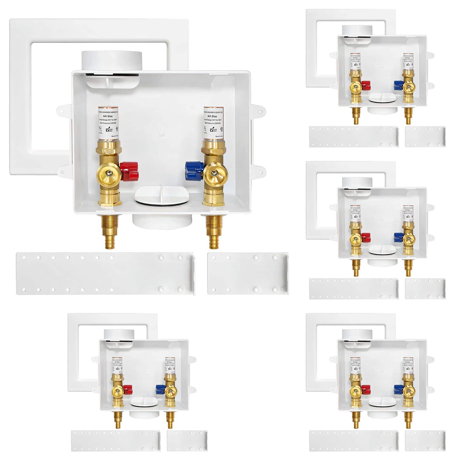 pex crimp f1807 inlet washing machine outlet box with center drain 22