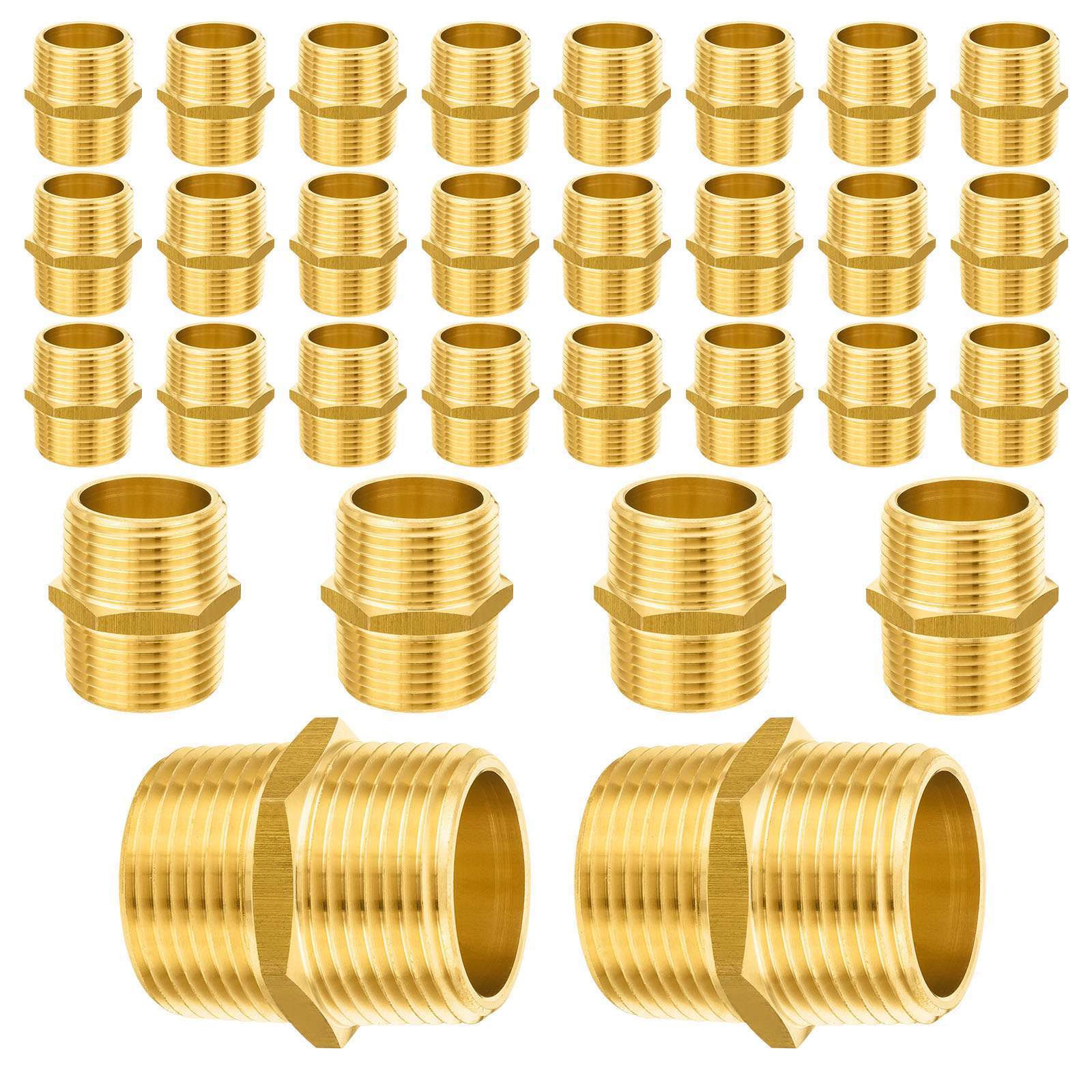 male npt brass hex connector 16