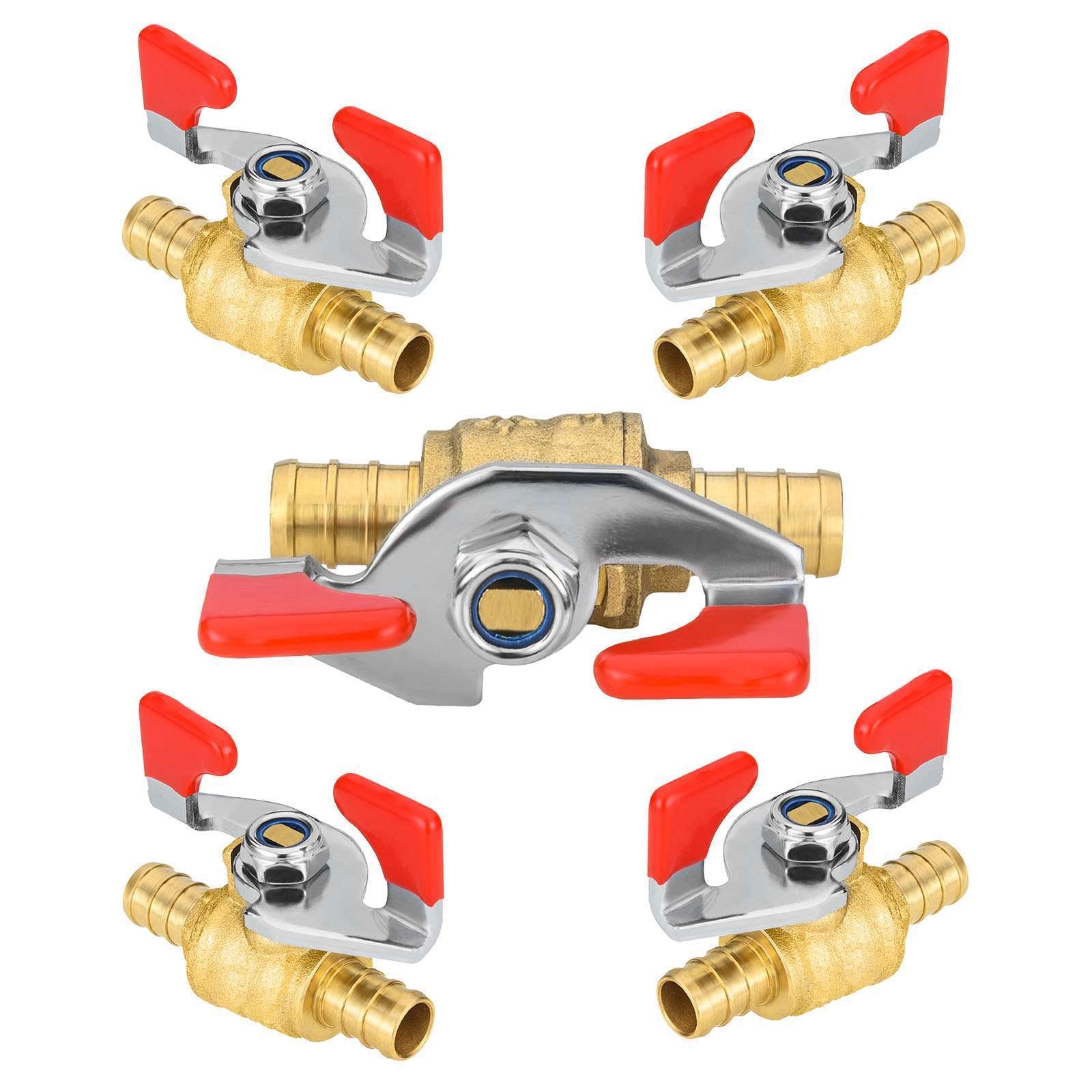 pex crimp butterfly ball valve lead free 7