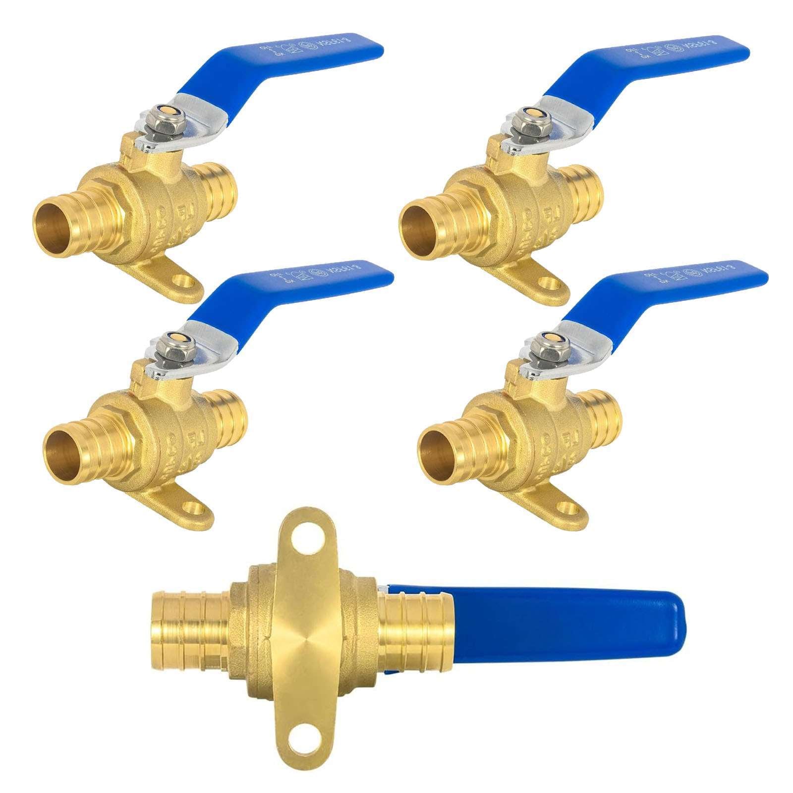 pex crimp drop ear ball valve lead free pick size to add 14
