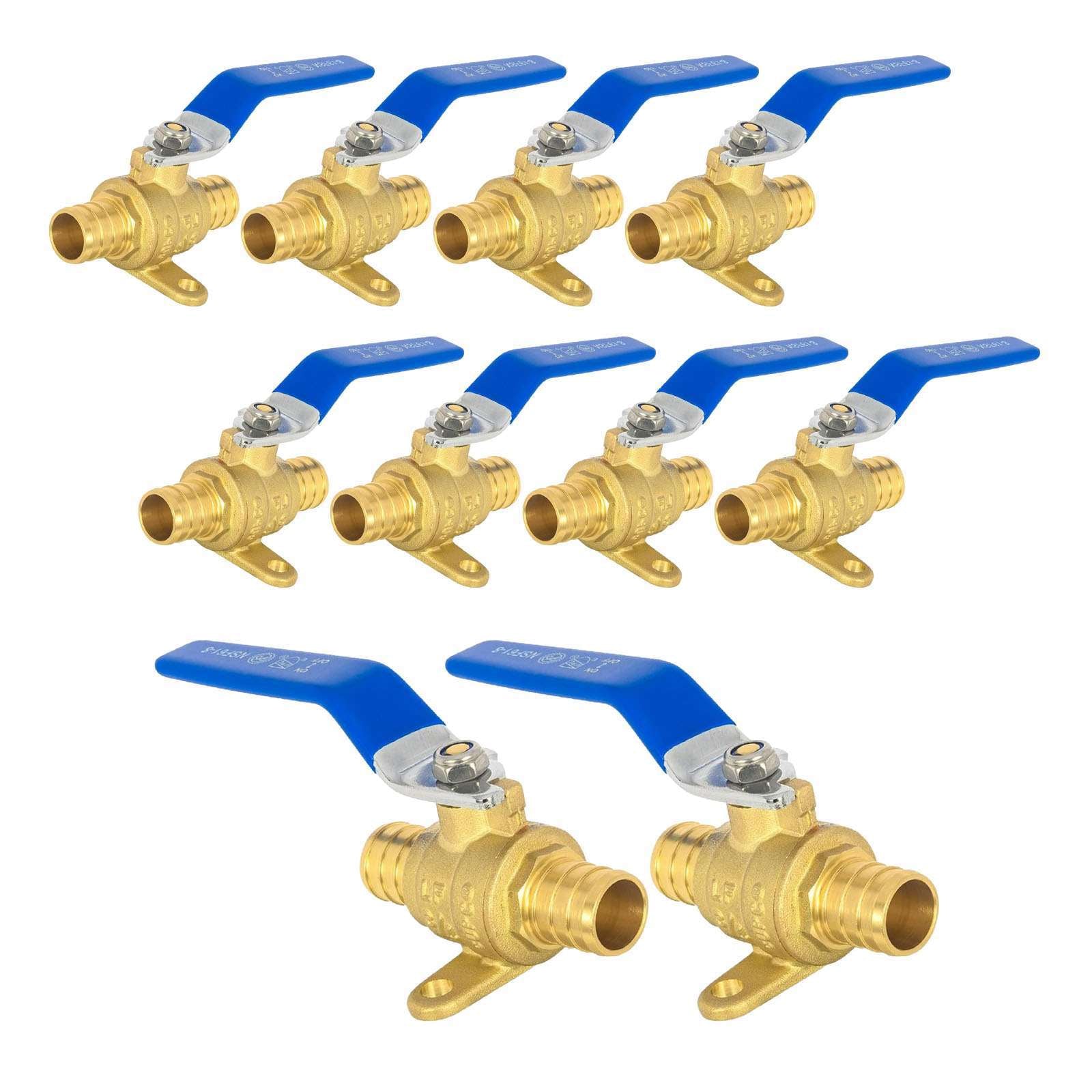 pex crimp drop ear ball valve lead free pick size to add 15