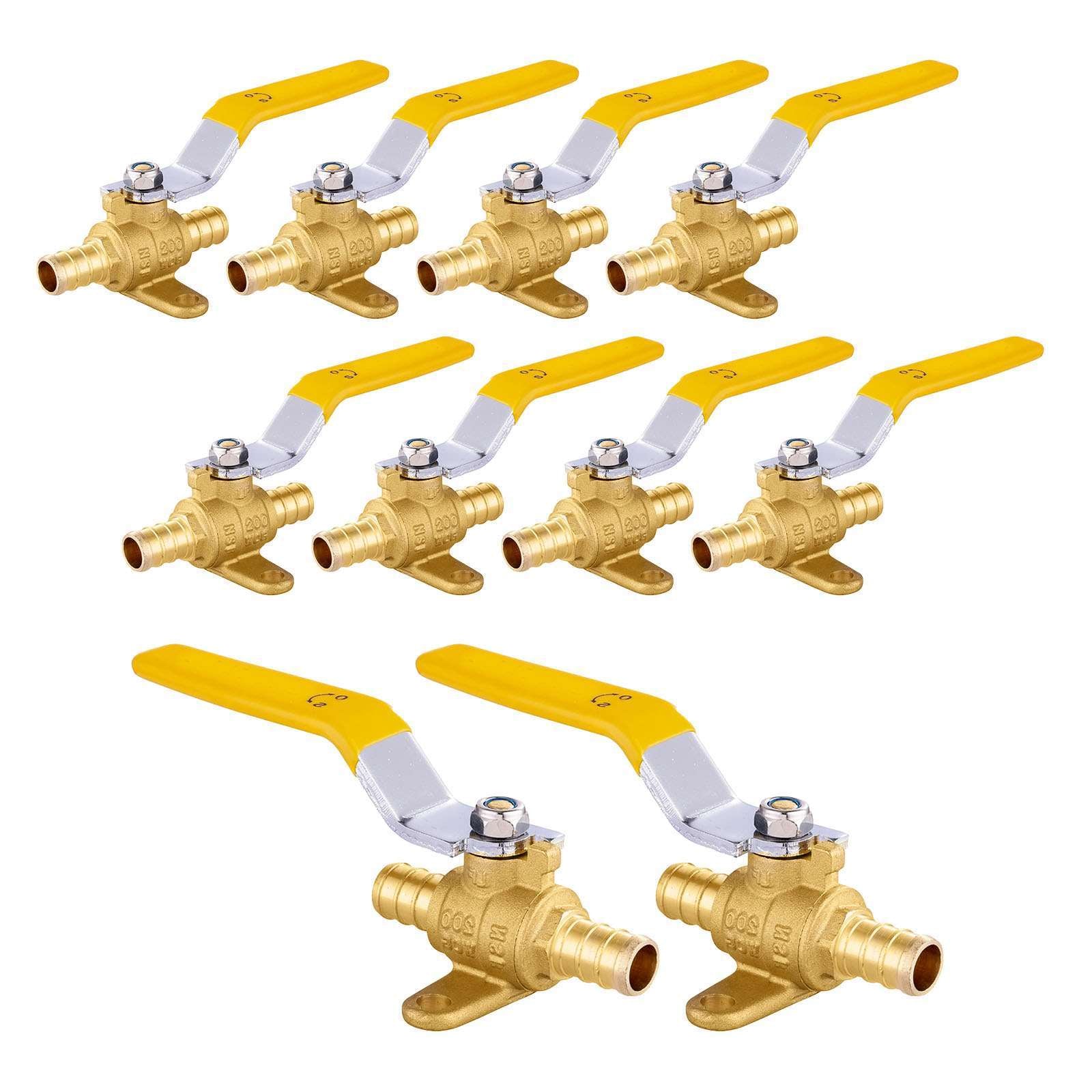 pex crimp drop ear ball valve lead free pick size to add 11