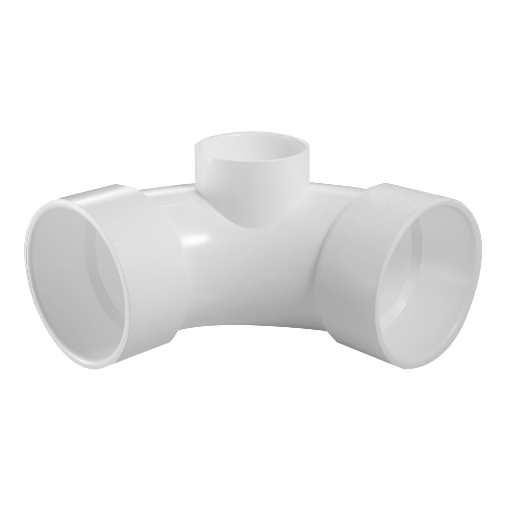 PVC DWV Long Sweep 1/4 Bend Elbow w/Side Inlet (All x HUB) - Pick Size to Add