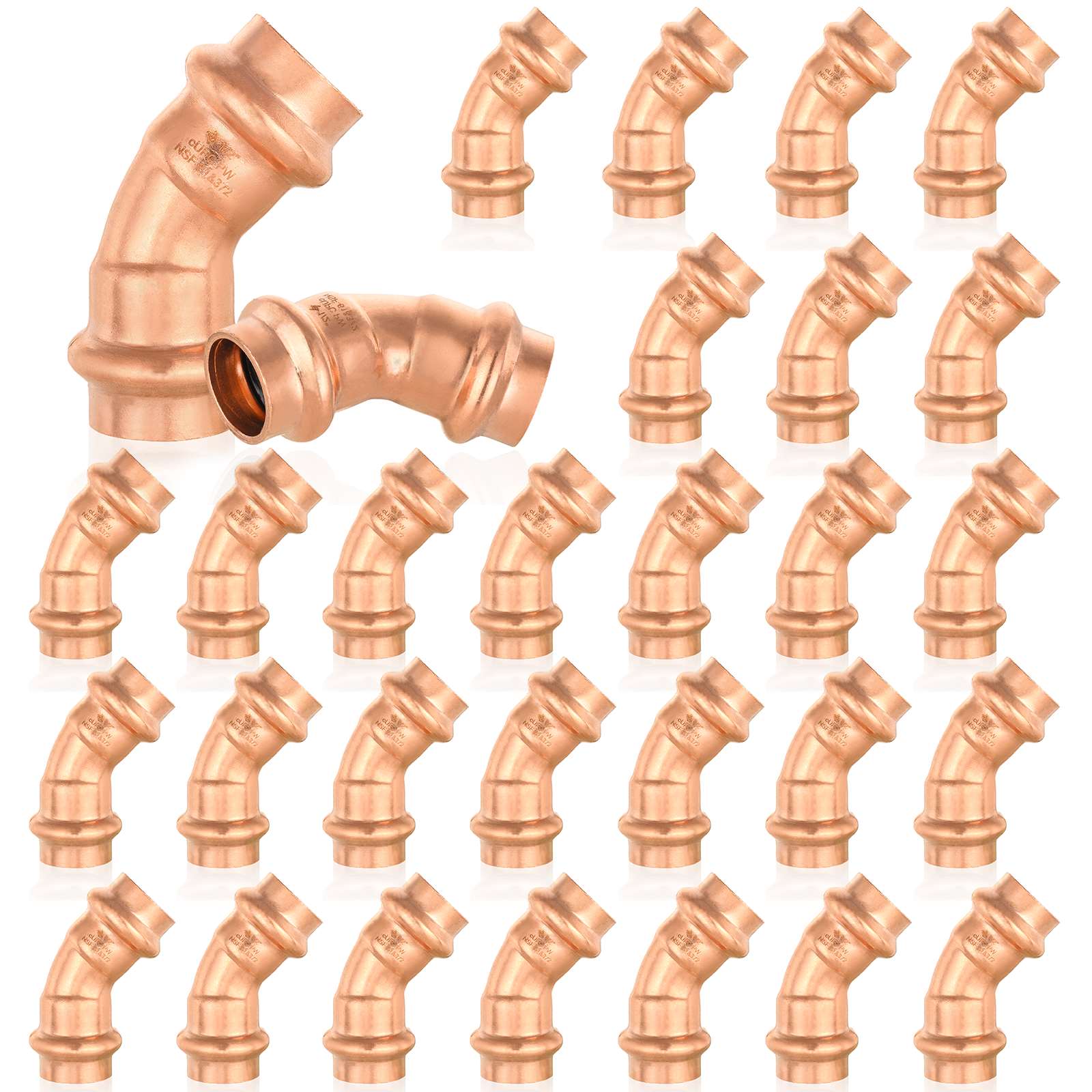 press copper 45 elbow lead free 11