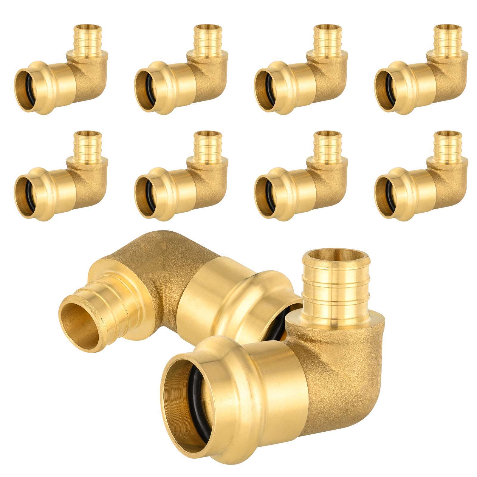 press x pex crimp brass elbow lead free 15