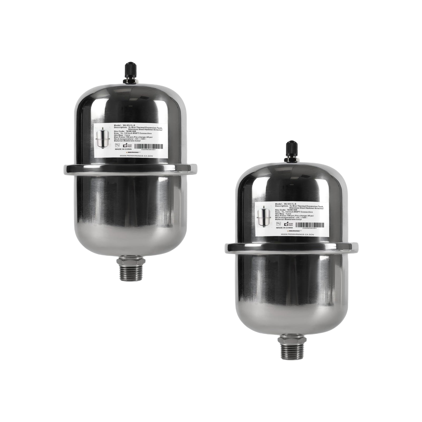 SS Expansion Tank for Tankless Water Heaters/Appliance - Pick Size to Add
