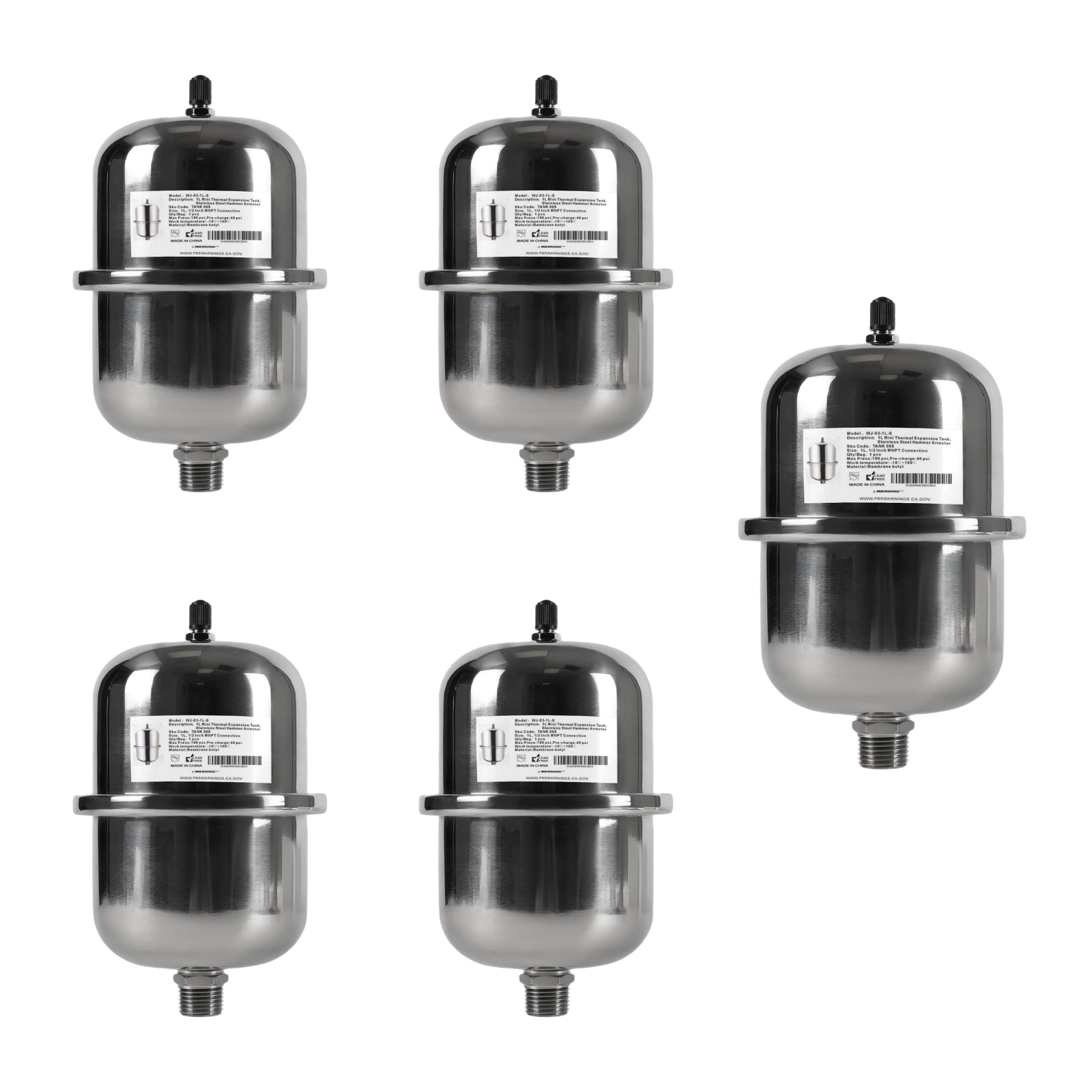SS Expansion Tank for Tankless Water Heaters/Appliance - Pick Size to Add
