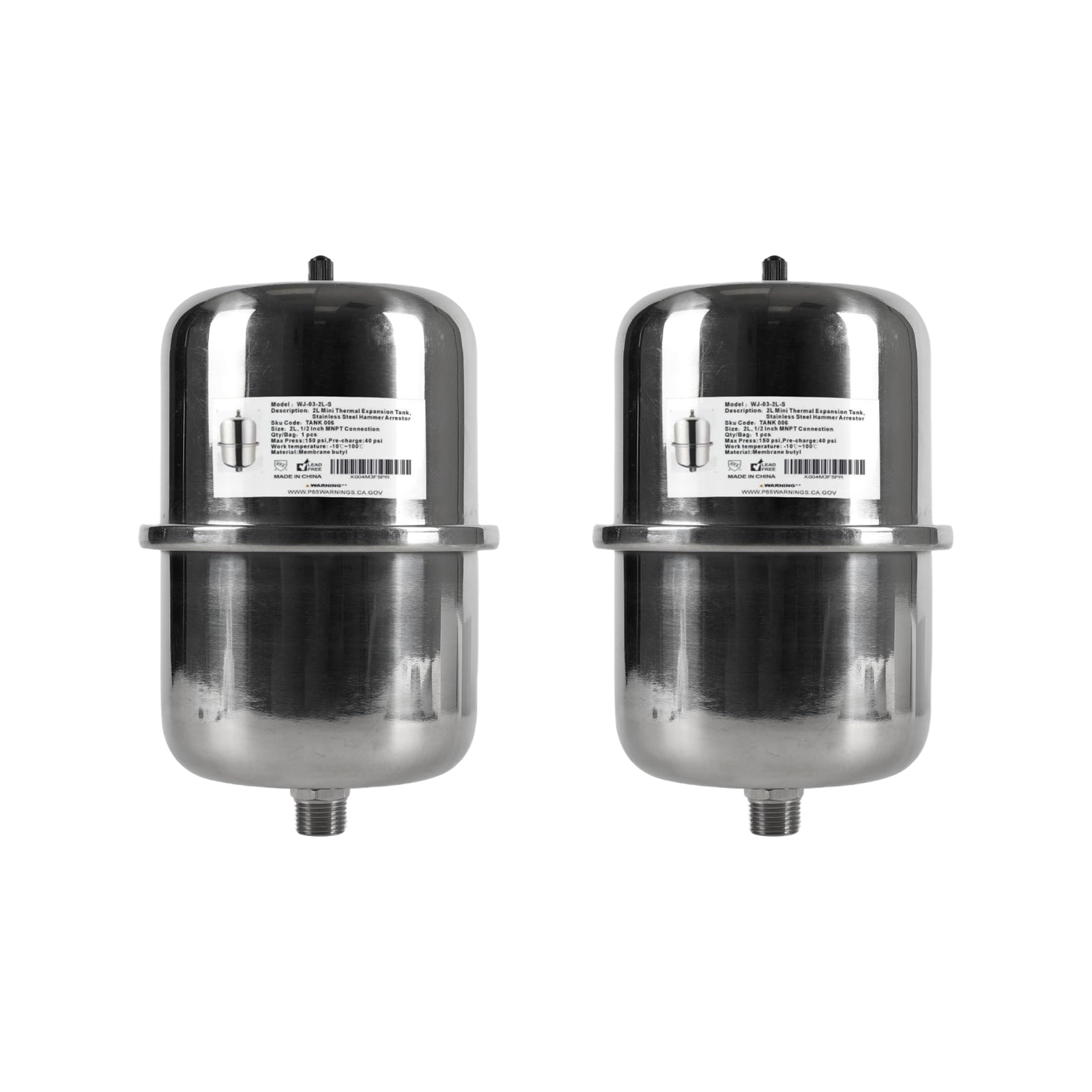 SS Expansion Tank for Tankless Water Heaters/Appliance - Pick Size to Add