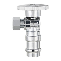 1/2" press 3/8" od compr. angle stop valve, 1/4 turn (lead free)