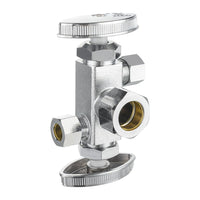 5/8" od compr. 3/8" od compr. 3/8" od compr. 3-way stop valve, multi turn (lead free)