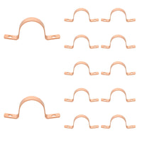 10 pack 1" copper pipe straps, two hole