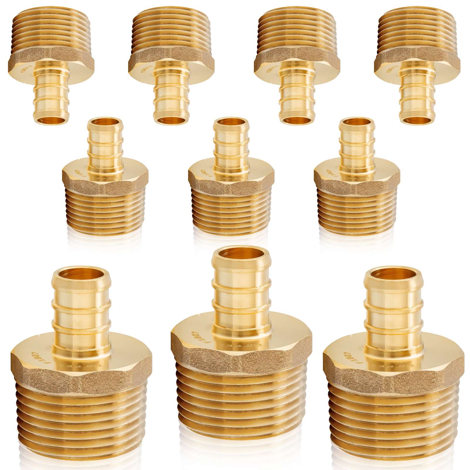 pex b crimp x male threaded reducing adapter lead free 12