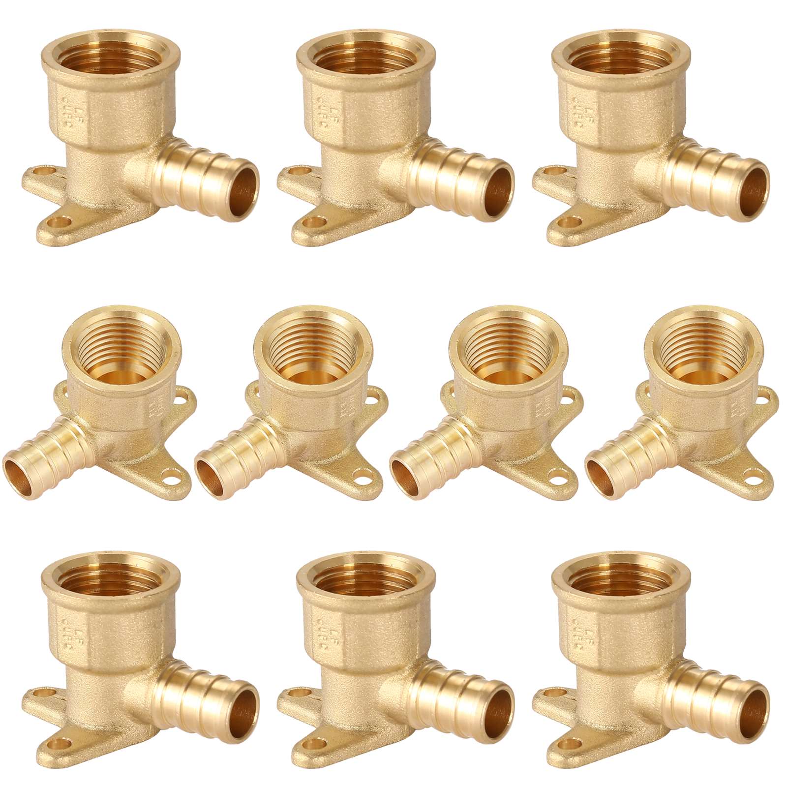 pex b crimp x female threaded drop ear elbow lead free 11