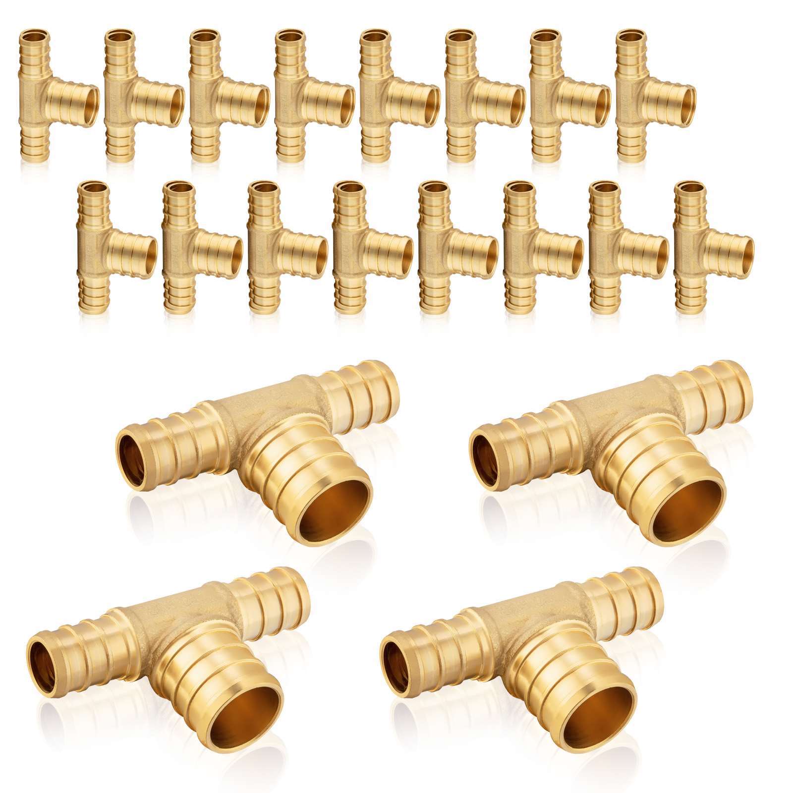 pex b crimp x pex reducing tee lead free 18