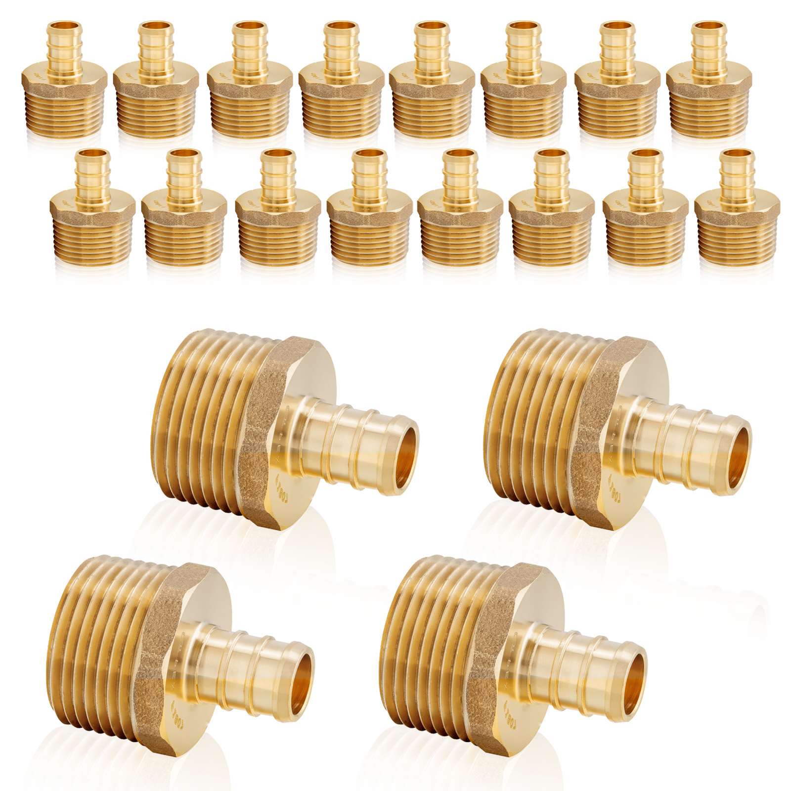 pex b crimp x male threaded reducing adapter lead free 13