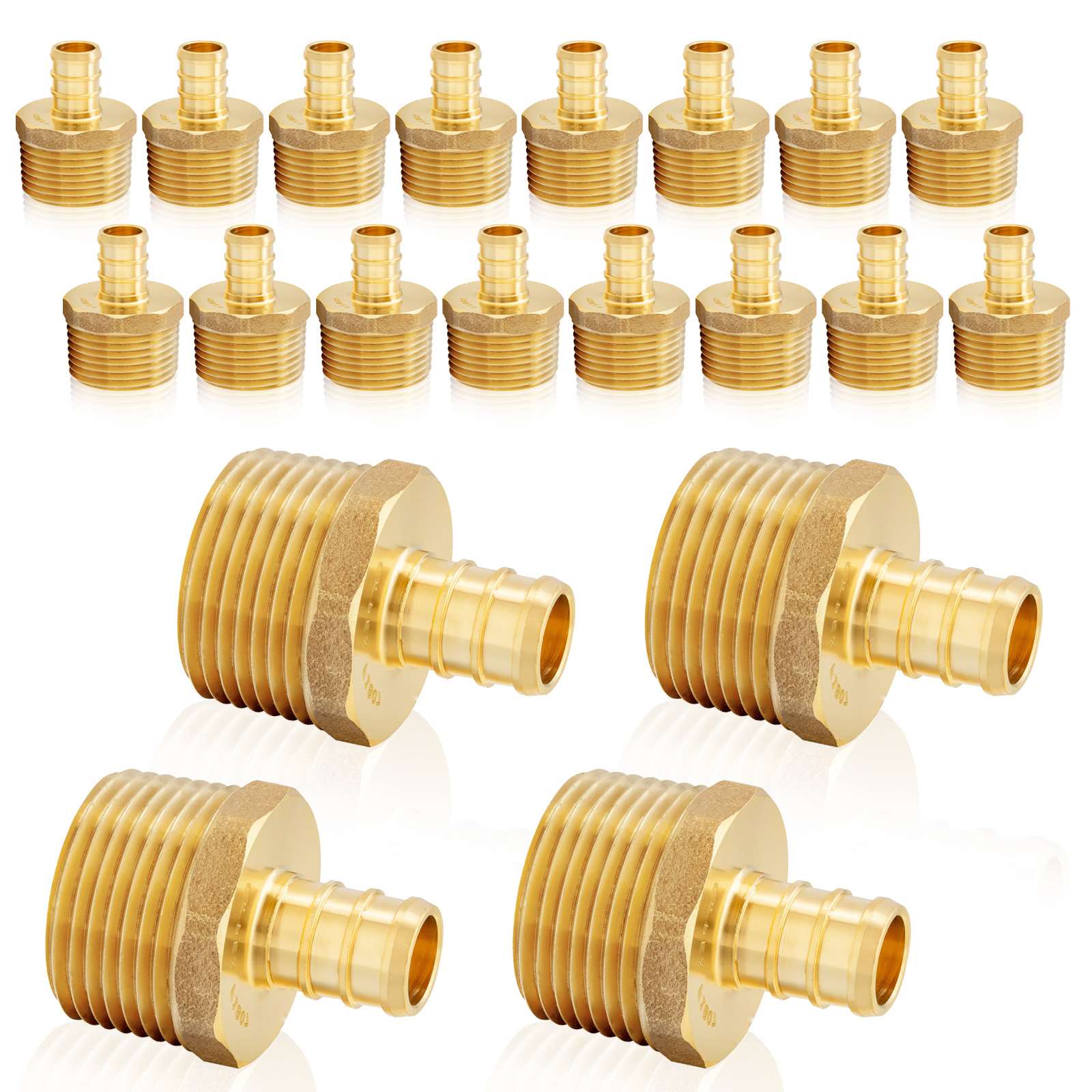 pex b crimp x male threaded reducing adapter lead free 25