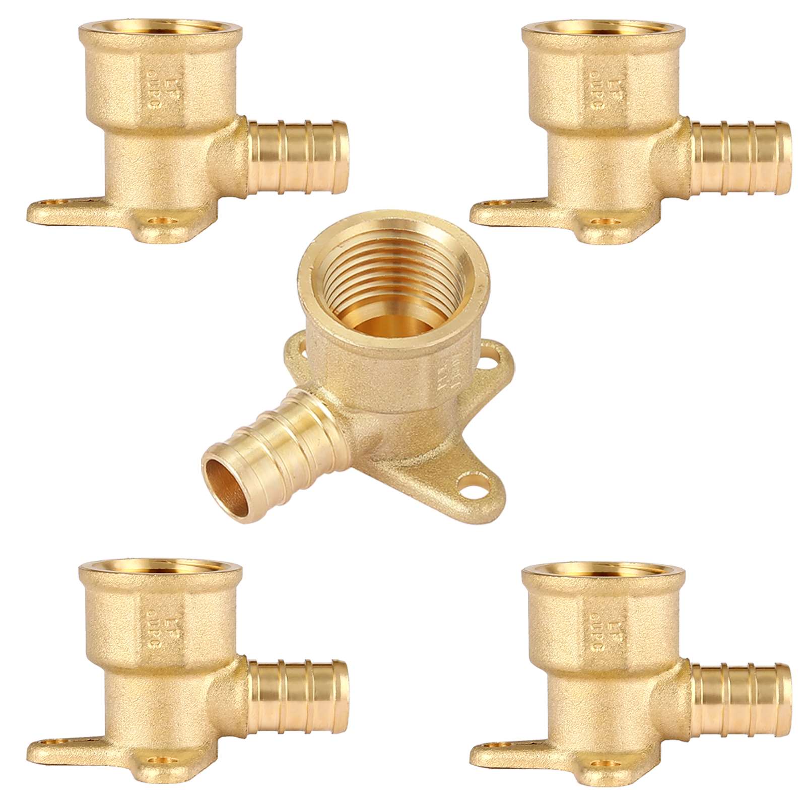 pex b crimp x female threaded drop ear elbow lead free 10