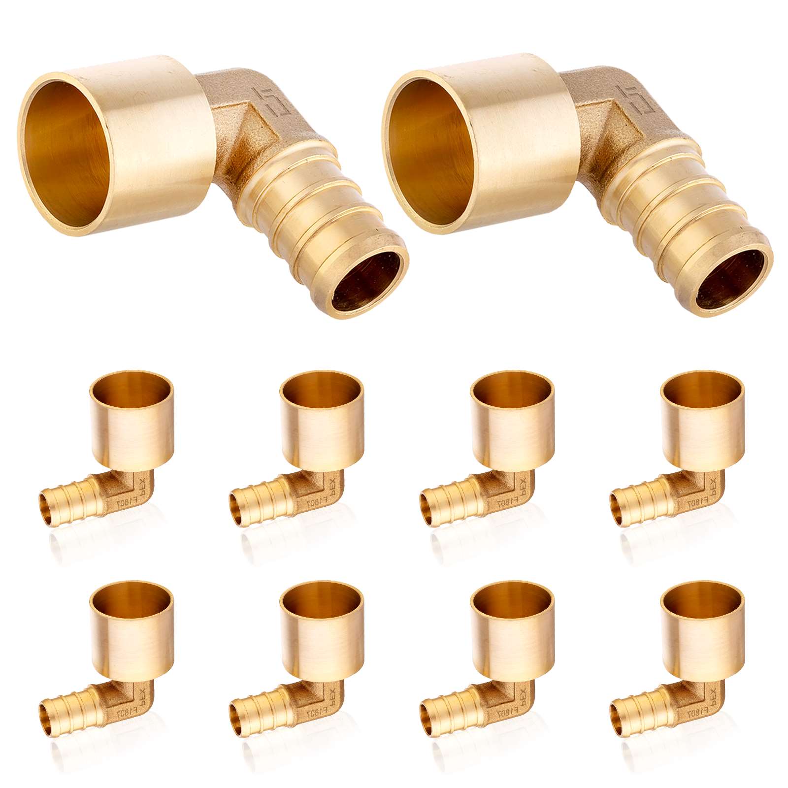 pex b crimp x female copper sweat reducing elbow lead free 10