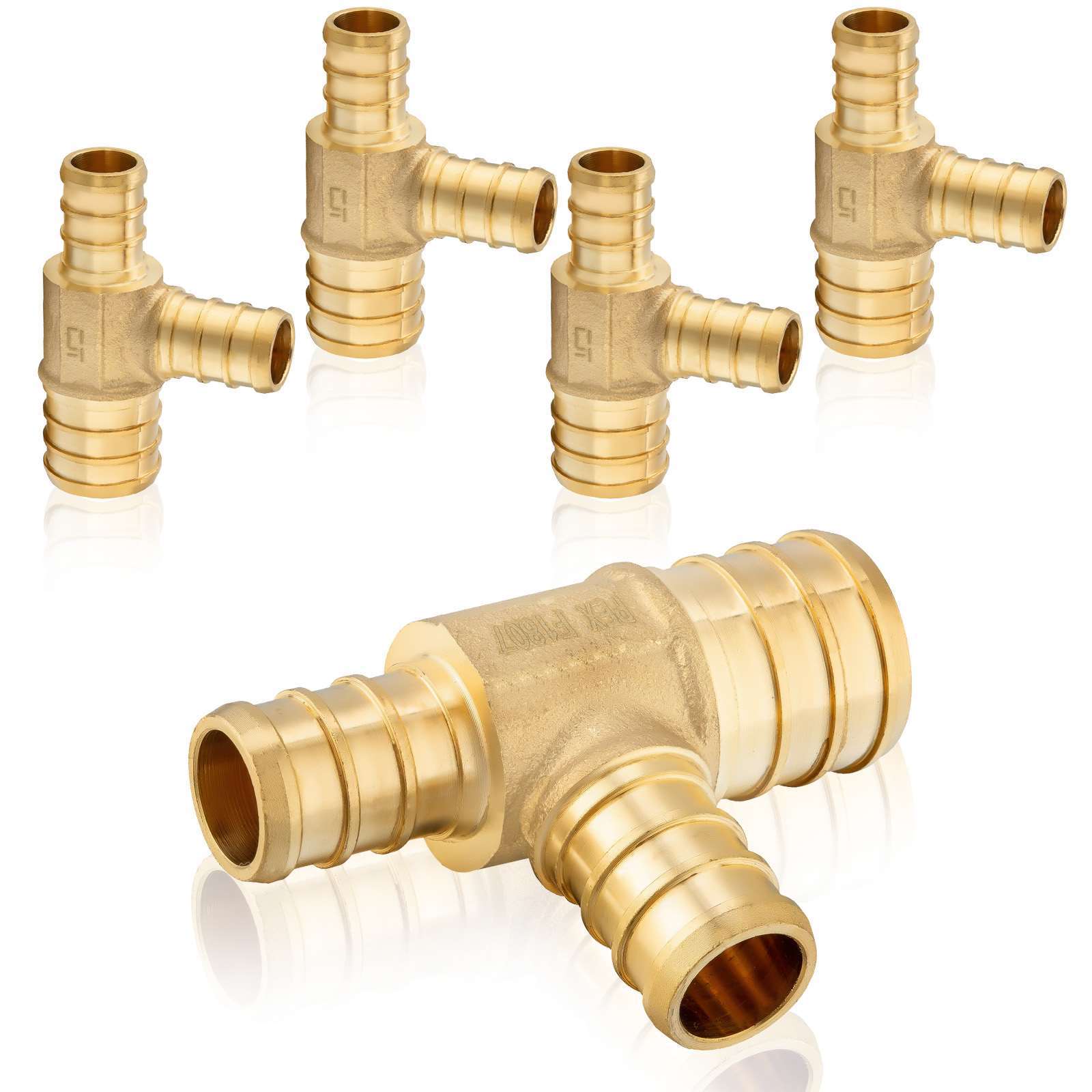 pex b crimp x pex reducing tee lead free 34