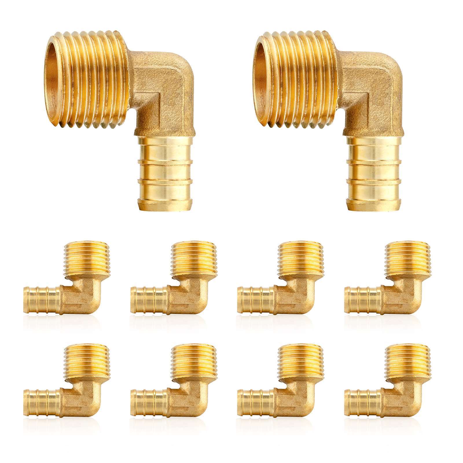 pex b crimp x male threaded elbow lead free 11