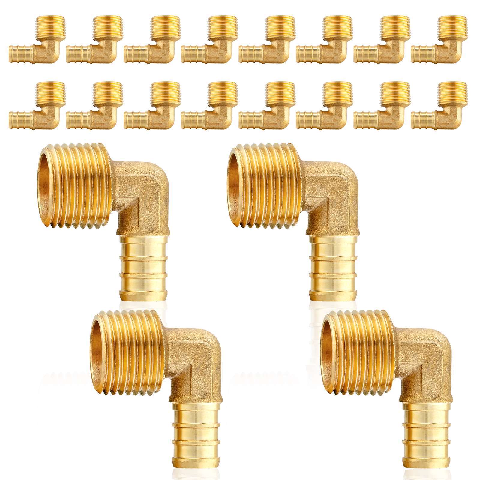 pex b crimp x male threaded elbow lead free 12