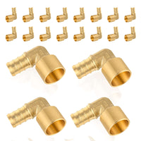 30 pcs pex-b crimp 1/2" pex 3/4" female copper sweat elbow (lead free)