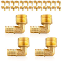 30 pcs pex-b crimp 3/4" pex 1/2" male threaded elbow (lead free)
